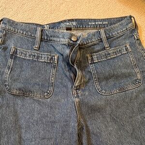 J. Crew Blue Denim Wide Leg Jeans